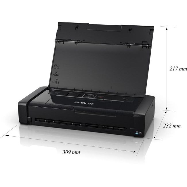 Epson Workforce WF-100W Portable Inkjet Printer front view sizes