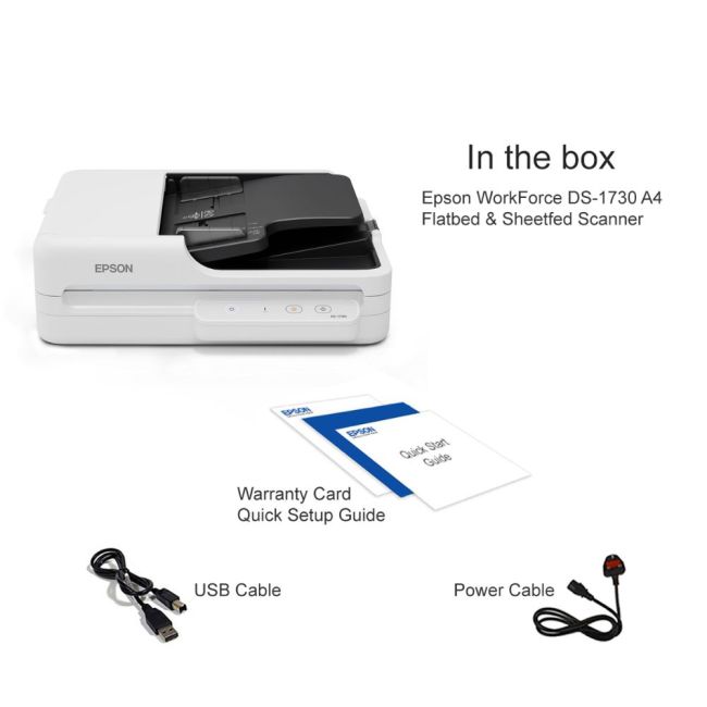 Epson WorkForce DS-1730 A4 Flatbed & Sheetfed Scanner