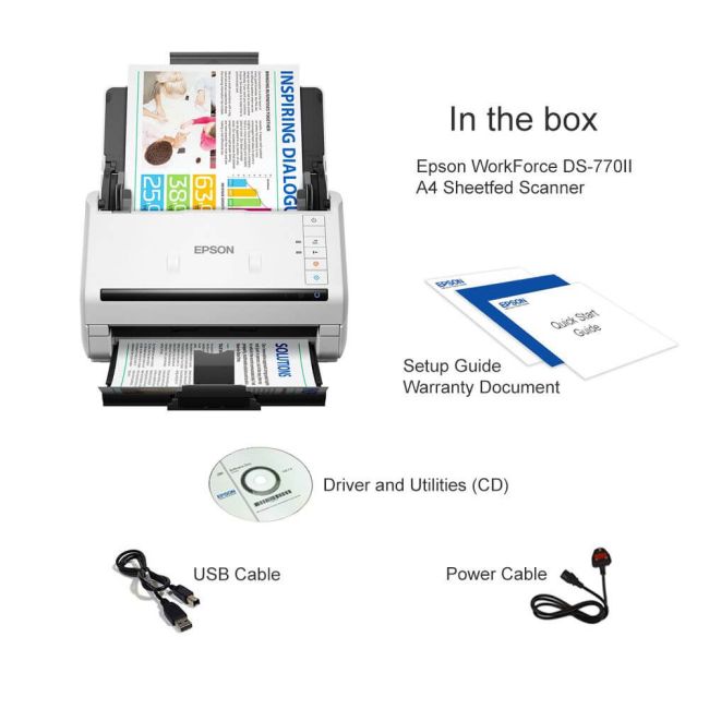 Epson WorkForce DS-770II A4 Document Sheetfed Scanner