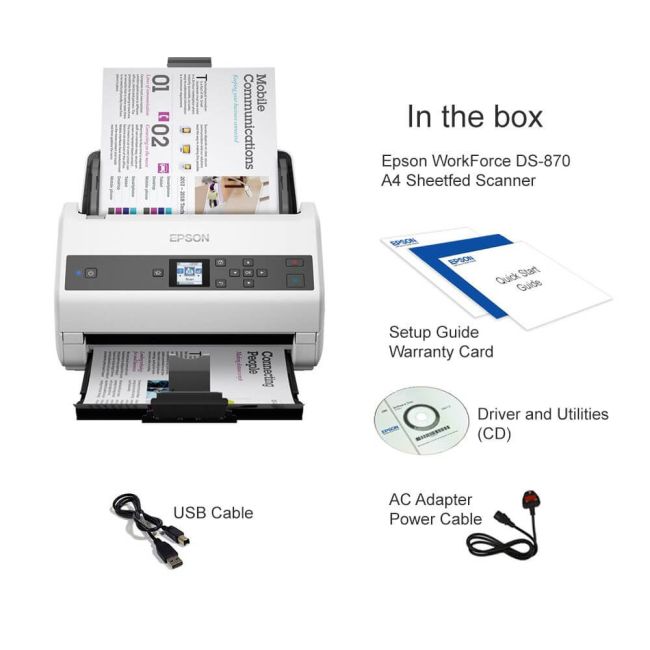 Epson Workforce DS-870 A4 Document Scanner