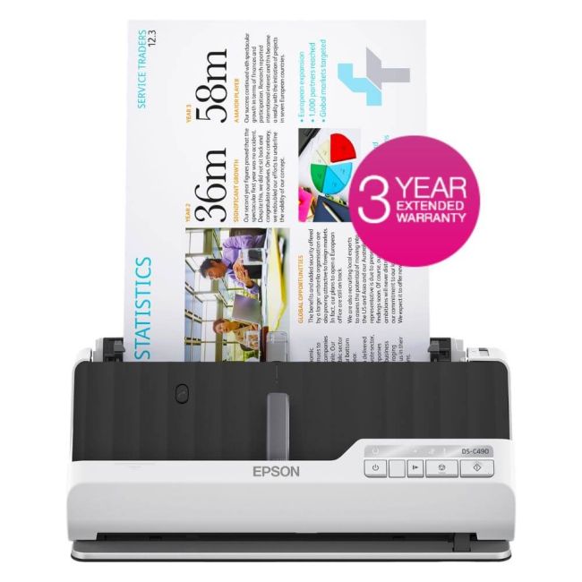 Epson WorkForce DS-C490 A4 Compact Desktop Scanner
