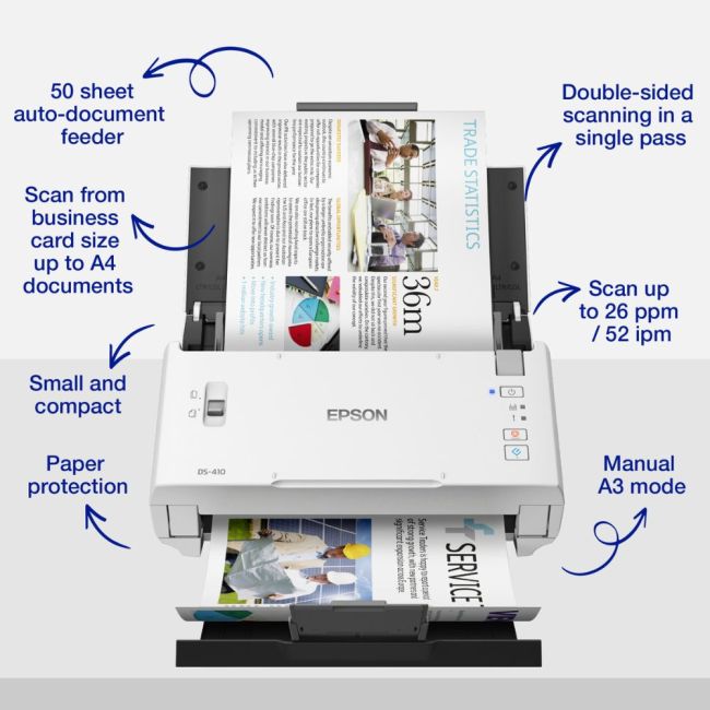 Epson WorkForce DS-410 A4 Sheetfed Scanner