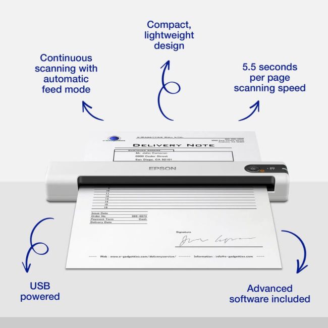 Epson WorkForce DS-70 A4 Mobile Scanner