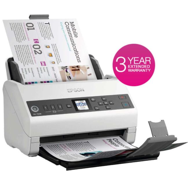 Epson WorkForce DS-730N A4 Document Sheetfed Scanner