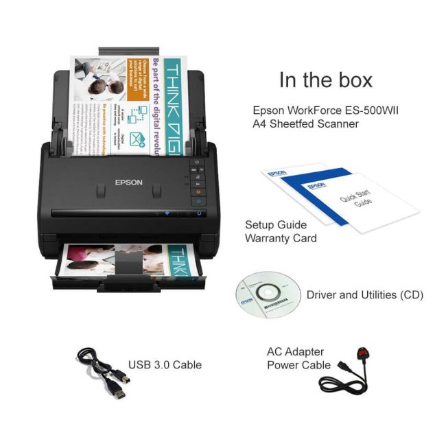 Epson Workforce ES-500WII A4 Document Scanner