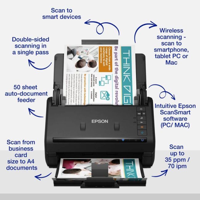 Epson Workforce ES-500WII A4 Document Scanner