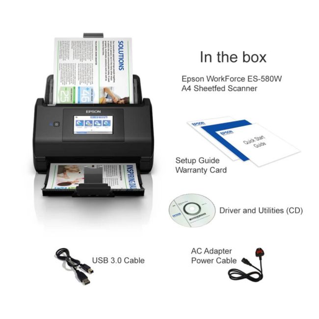 Epson WorkForce ES-580W A4 Document Scanner