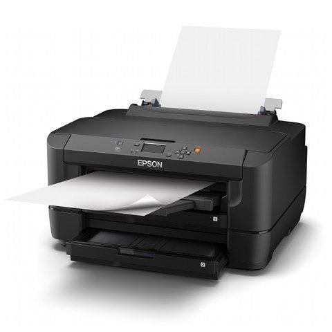 Epson WorkForce WF-7110DTW A3+ Colour Inkjet Printer left view printing 