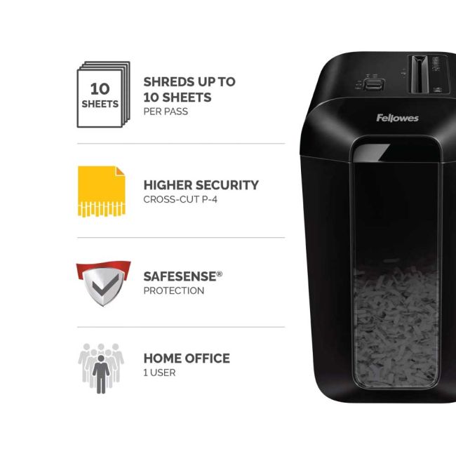 Fellowes Powershred LX65 Cross-Cut Shredder Black 4400601
