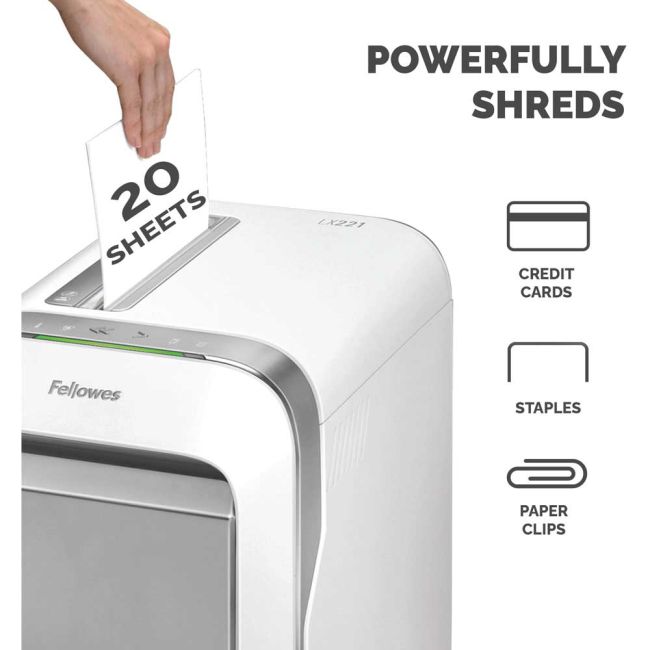 Fellowes Powershred LX221 Micro-Cut Shredder White 5050501