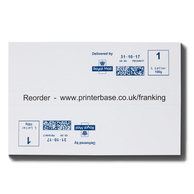 2,500 Franking Double Labels - 149mmx45mm (2 Labels Per Sheet, 1,250 Sheets)