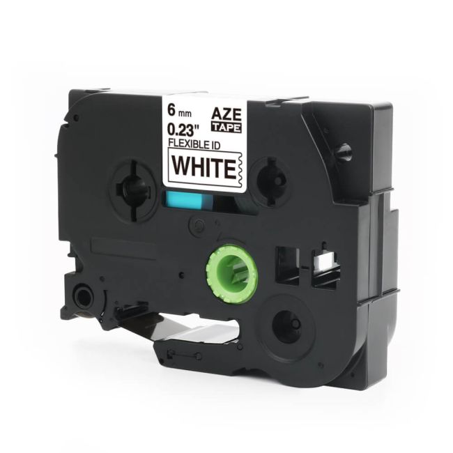 Compatible Brother TZFX211 6mm Flexi Tape Black on White Tape