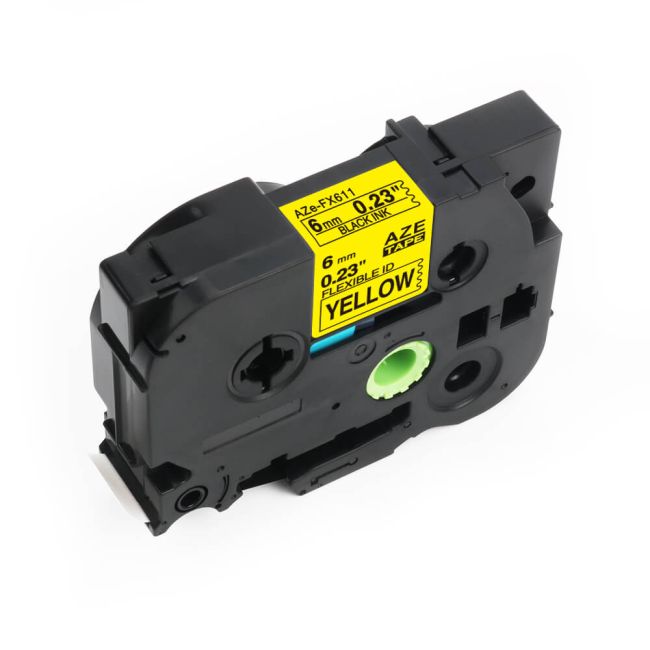 Compatible Brother TZFX611 6mm Flexi Tape Black on Yellow Tape