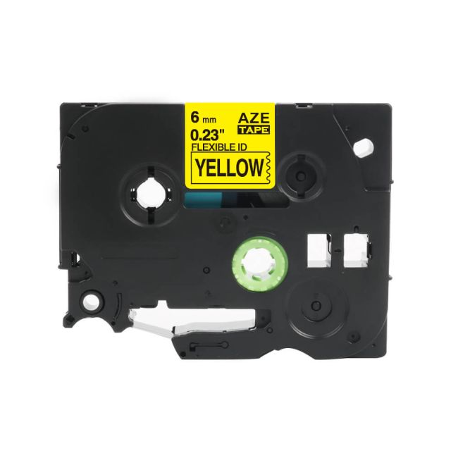 Compatible Brother TZFX611 6mm Flexi Tape Black on Yellow Tape