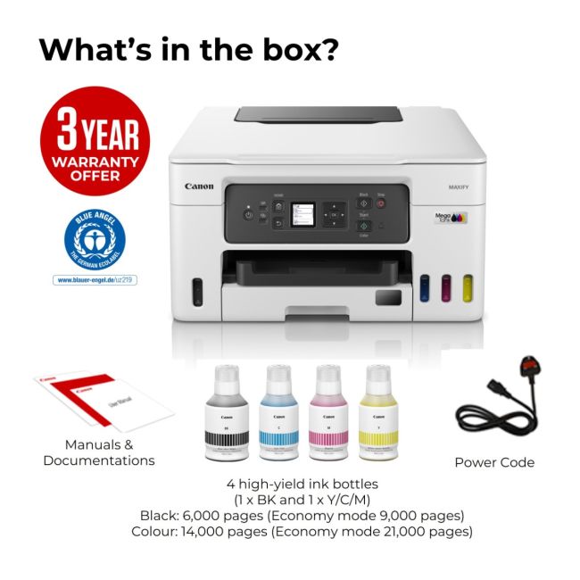 Canon MAXIFY GX3050 A4 Colour Multifunction Inkjet Printer 