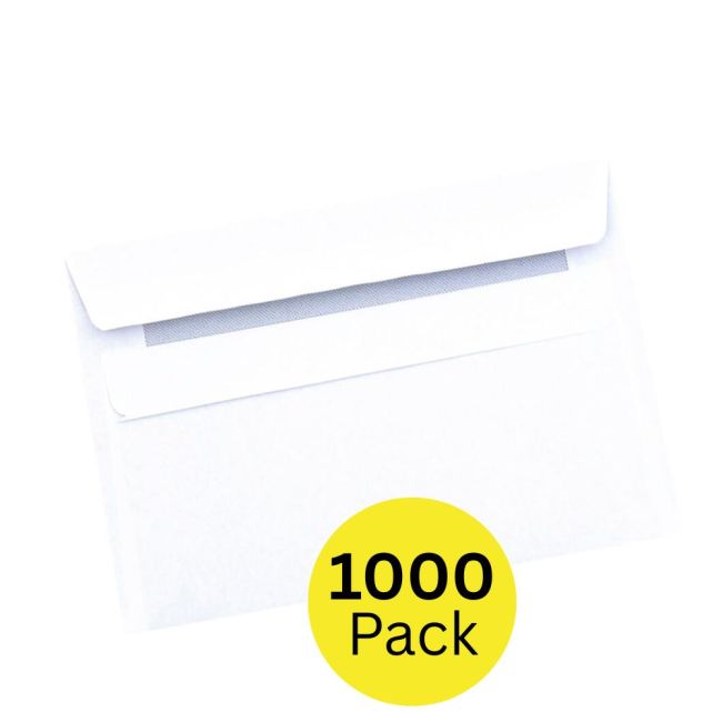 5 Star Office Envelopes Recycled Wallet Self Seal Lightweight C6 114x162mm White (Pack of 1000)