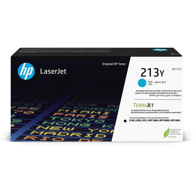 HP 213Y Extra High Capacity Cyan Toner Cartridge (12,000 Pages*) W2131Y