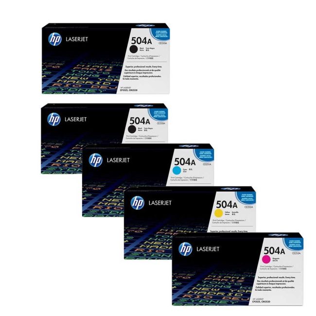 HP 504 CYM + 2 x K Toner Cartridge Multipack