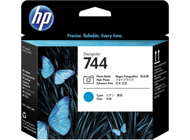HP F9J86A HP 744 Photo Black and Cyan DesignJet Printhead