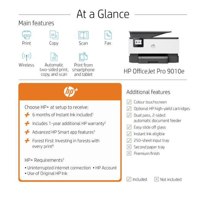 HP OfficeJet Pro 9010e A4 Multifunction Inkjet Printer - HP+ - DISCONTINUED