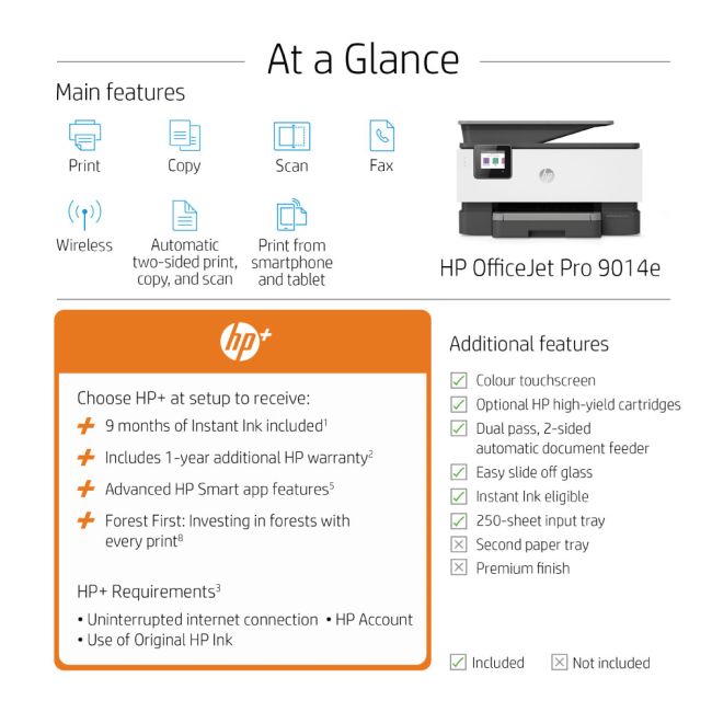 HP OfficeJet Pro 9014e A4 Multifunction Inkjet Printer - HP+ - DISCONTINUED