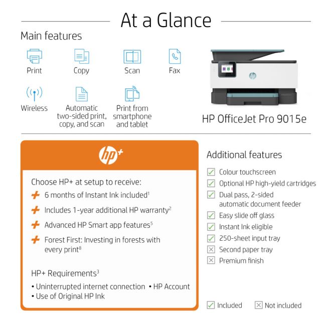 HP OfficeJet Pro 9015e A4 Multifunction Inkjet Printer - HP+ - DISCONTINUED