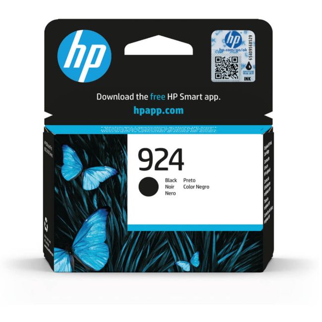 HP 924 Black Ink Cartridge (500 Pages*) 4K0U6NE