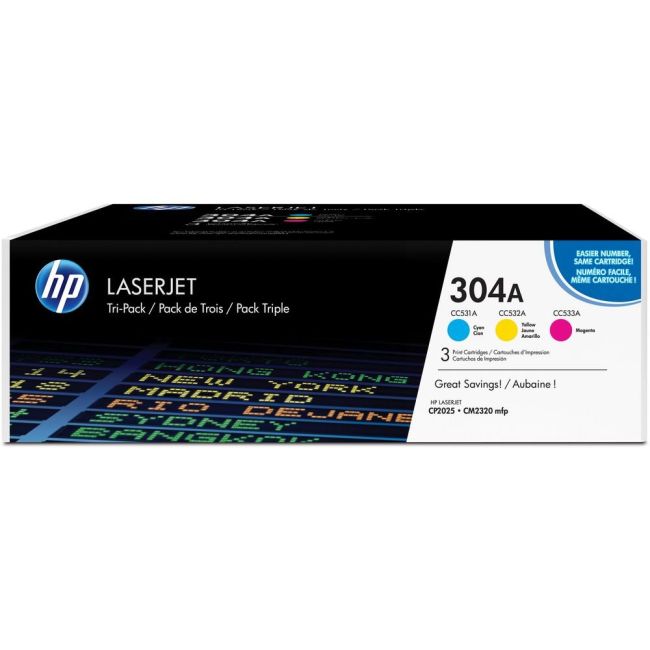 HP PB-CF372AM-CC530A 304A CMYK Toner Cartridge Multipack