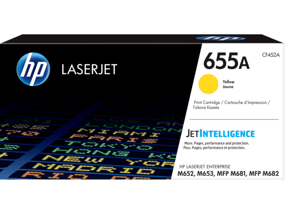 HP 655A Yellow Toner Cartridge (10,500 Pages) CF452A