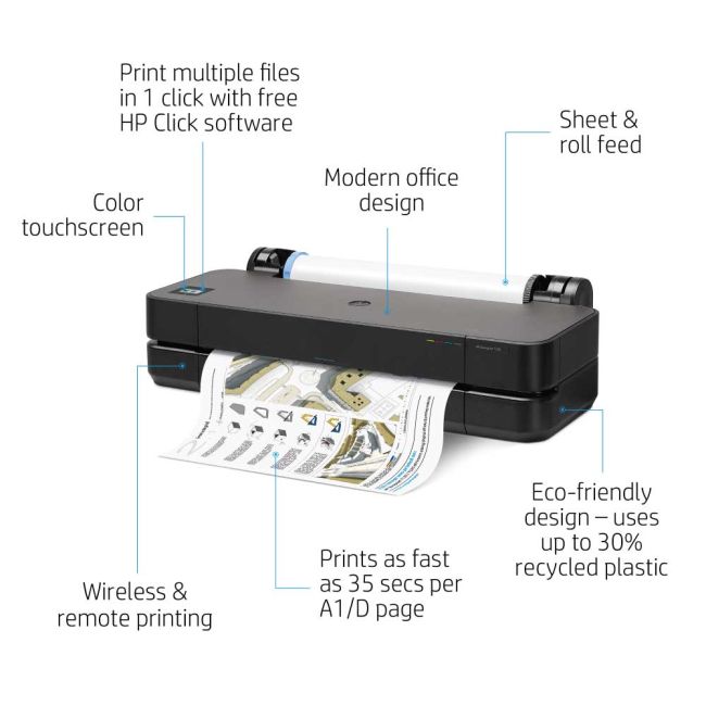 HP DesignJet T230 (2025 Version) A1 / 24" Colour Large Format Inkjet Printer