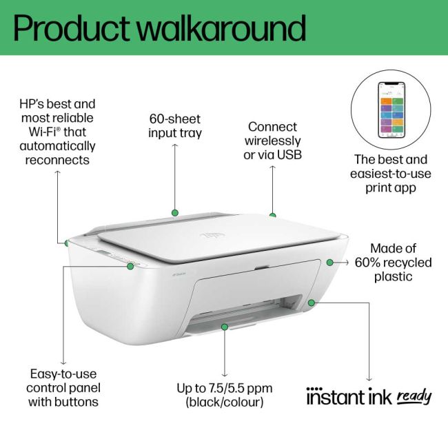 HP DeskJet 2810e A4 Colour Multifunction Inkjet Printer (HP+)