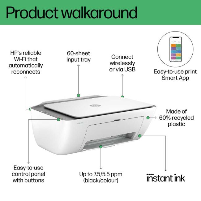 HP DeskJet 2820e A4 Colour Multifunction Inkjet Printer (HP+)