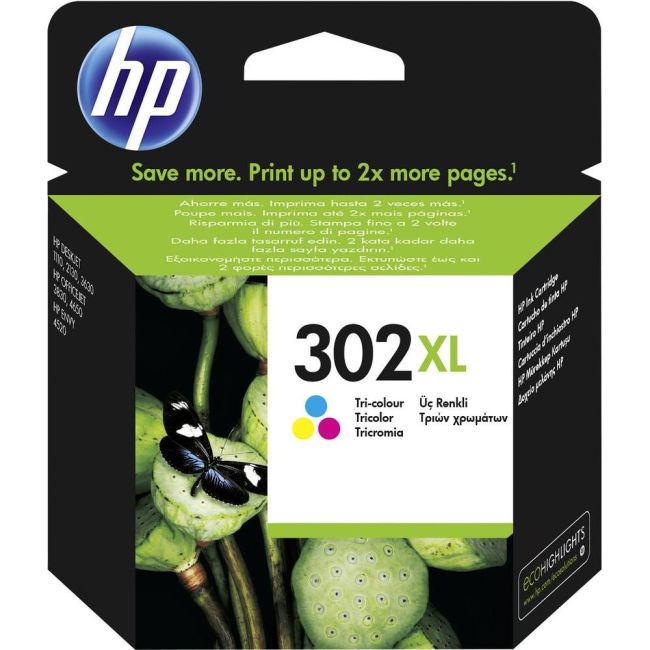 HP F6U67AE 302XL High Yield Tri-Colour Ink Cartridge (300 pages*)