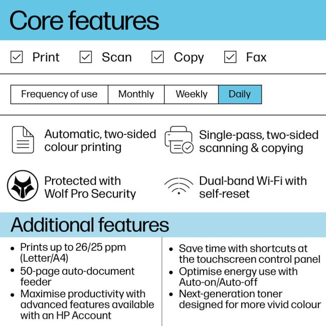 HP LaserJet Pro MFP 3302FDW A4 Colour Multifunction Laser Printer