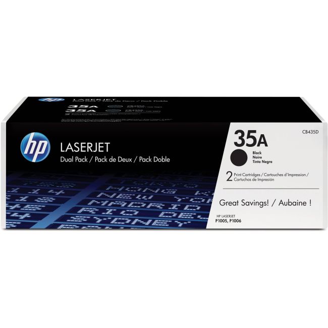HP CB435AD No.35A Black Toner Cartridge Twin Pack