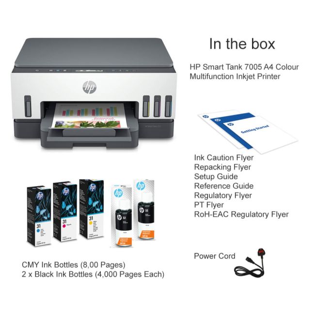 HP Smart Tank 7005 A4 Colour Multifunction Inkjet Printer