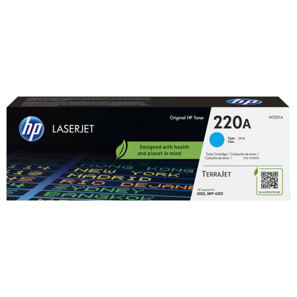 HP 220A Cyan Toner Cartridge (1,800 Pages*) W2201A