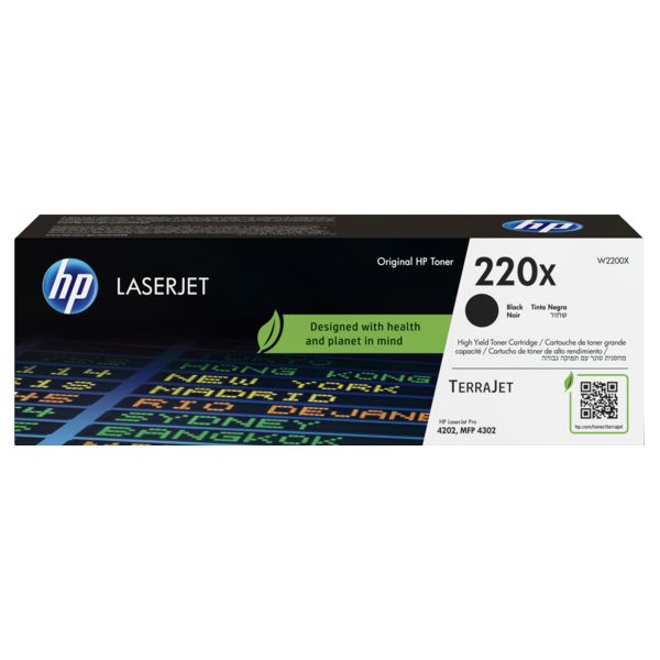 HP 220X High Capacity Black Toner Cartridge (7,500 Pages) W2200X