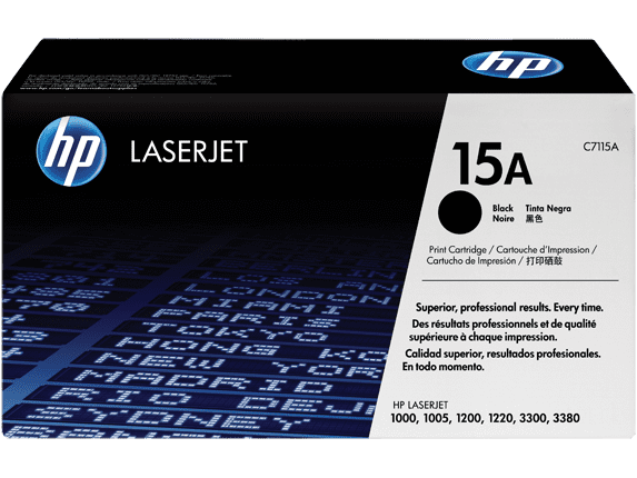 HP C7115A Standard Yield Black Toner Cartridge (2,500 pages*)