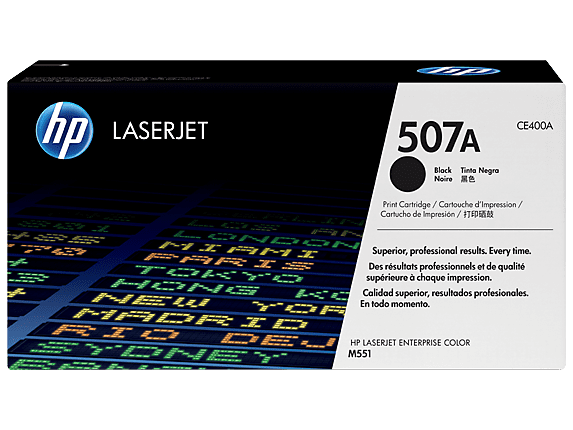 HP CE400A Standard Yield 507A Black Toner Cartridge (5,500 pages*)