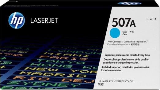 HP CE401A Standard Yield 507A Cyan Toner Cartridge (6,000 pages*)