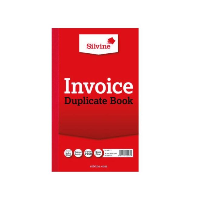Silvine Duplicate Invoice Book 210x127mm (Pack of 6) 611
