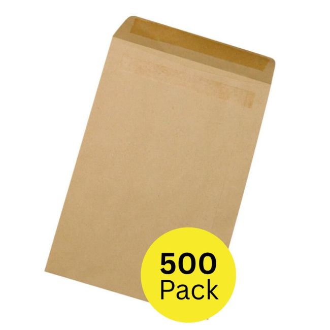5 Star Office Envelopes Pocket Self Seal 90gsm C5 229x162mm Manilla (Pack of 500)