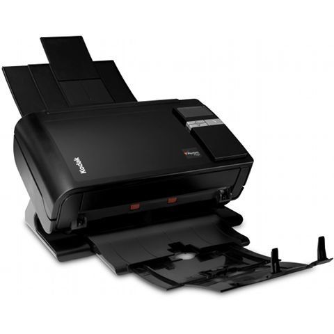 Kodak i2800 Desktop Scanner side view with tray