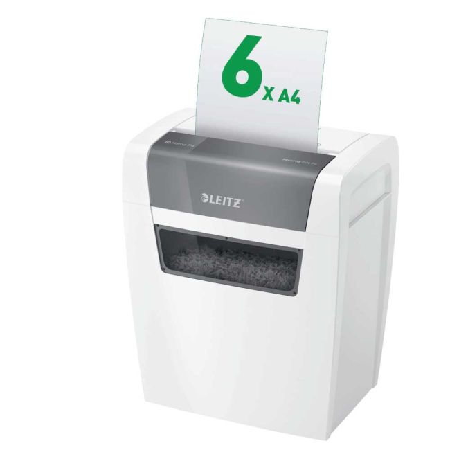 Leitz IQ Home Office Cross-Cut Paper Shredder P-4 White 80091000