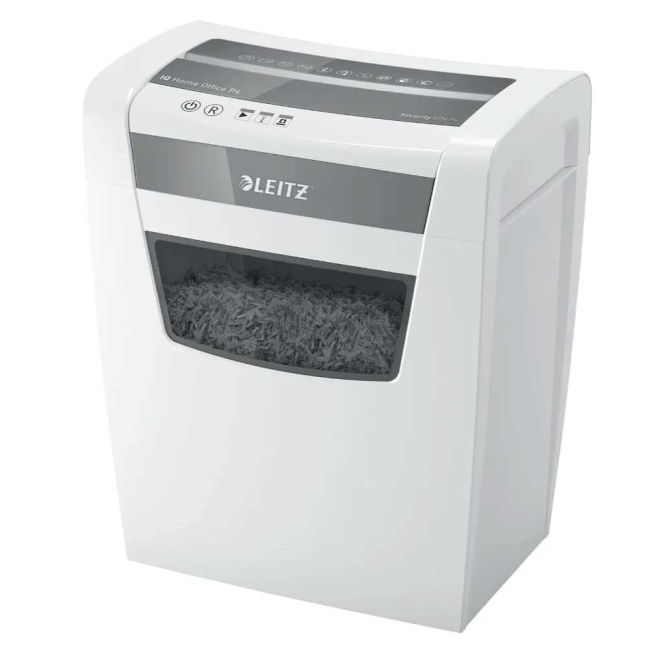 Leitz IQ Office Cross-Cut Paper Shredder Security P-4 White 80031000