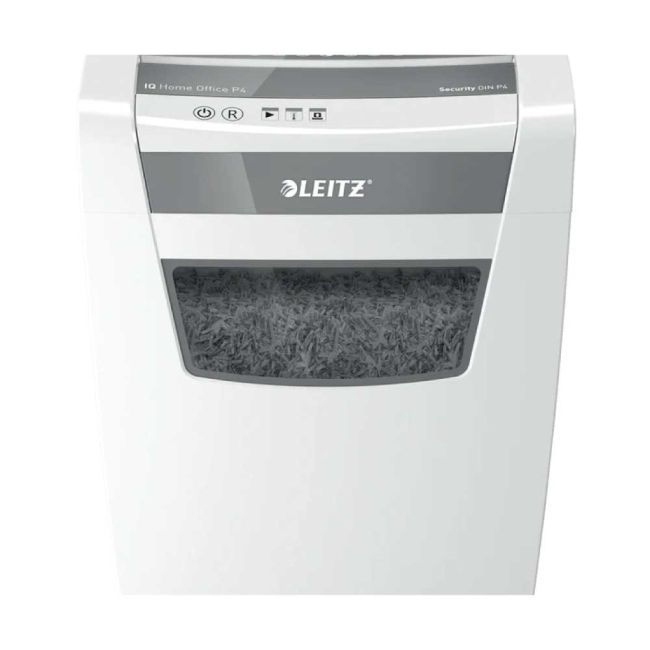 Leitz IQ Office Cross-Cut Paper Shredder Security P-4 White 80031000