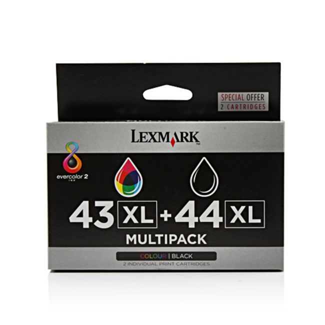 Lexmark 80D2966 TwinPack #44XL, 43XL Black and Colour Ink Cartridges 0080D2966