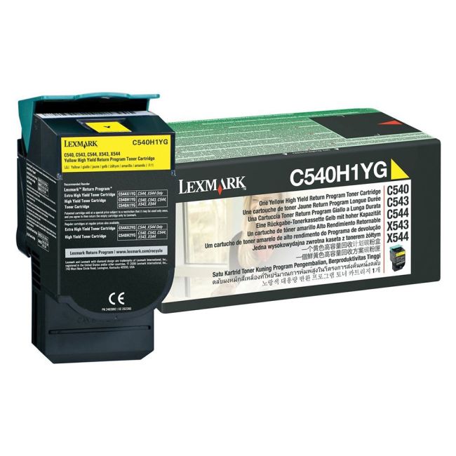 Lexmark C540H1YG High Yield Yellow Return Program Toner Cartridge (2,000 pages*) 0C540H1YG