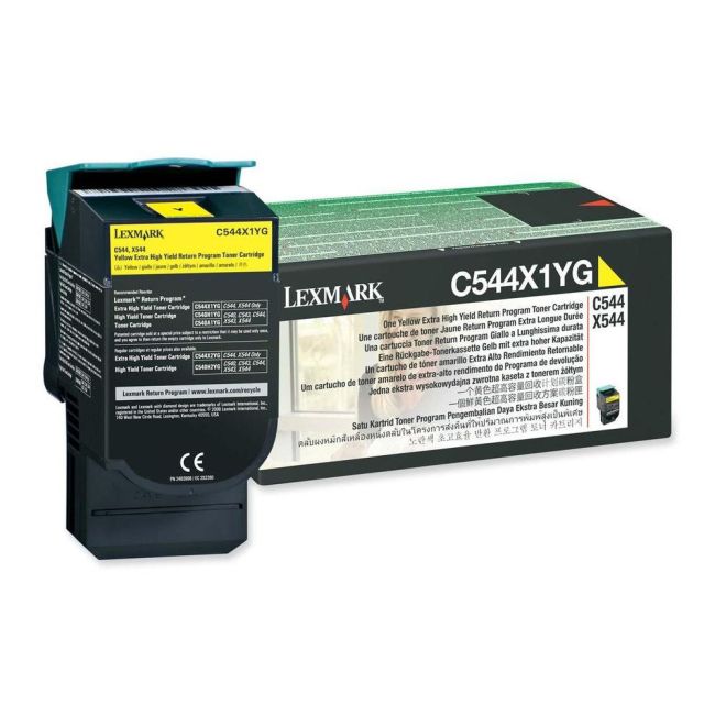 C544X1YG Return Program Extra High-Yield Toner, 4,000 Page-Yield, Yellow C544X1YG Return Program Extra High-Yield Toner, 4,000 Page-Yield, Yellow